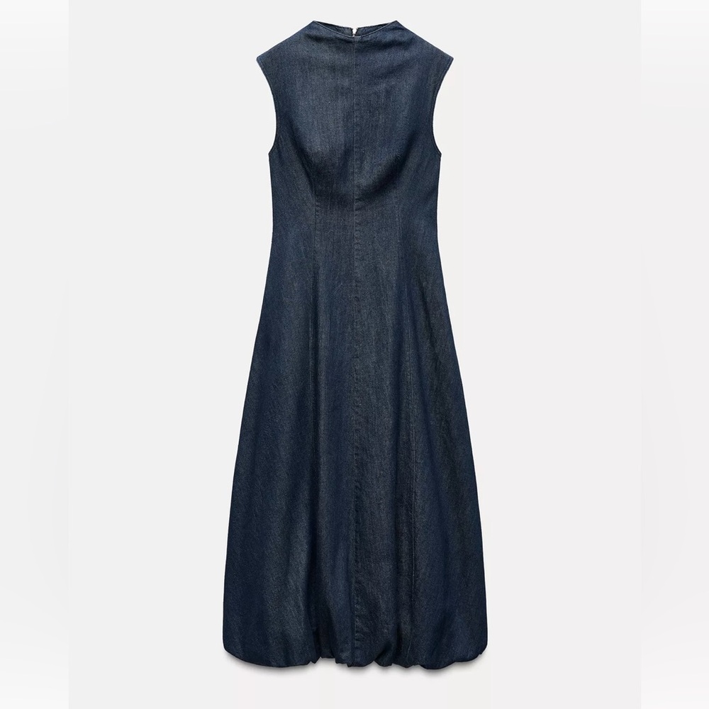 Zara Denim Balloon Dress sz XXL Brand New - Picture 2 of 3